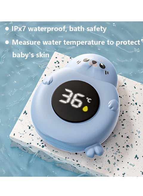 Bath Thermometer, Water Temperature Thermometer, IPX7 Waterproof Digital Bath Thermometer with LED Display, Bath Toy, Blue