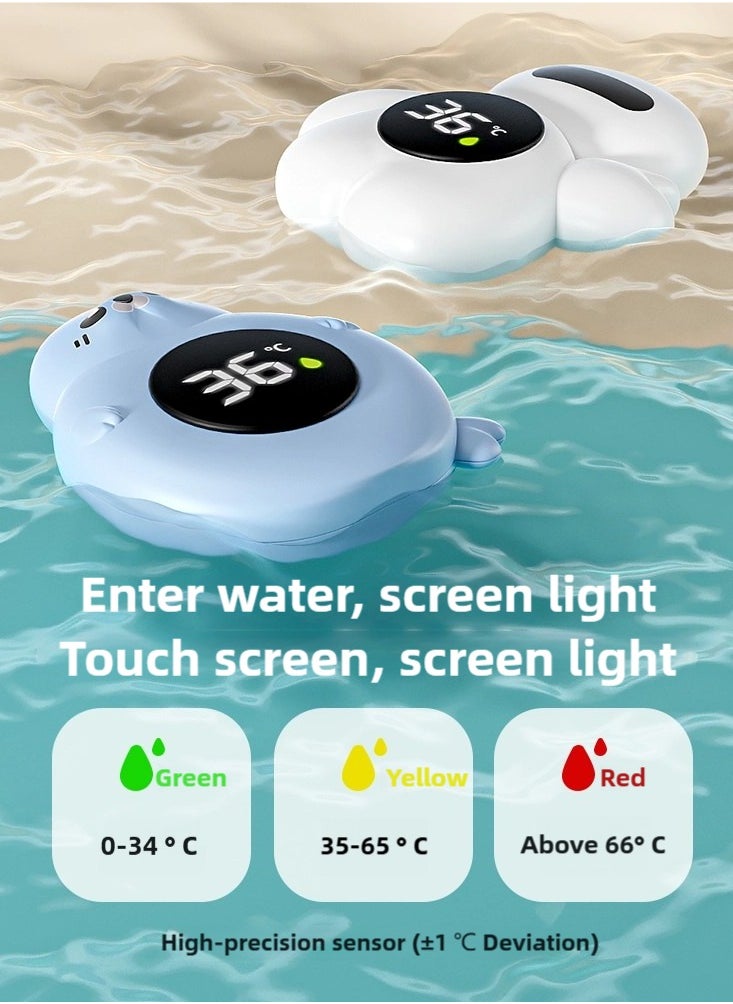 Bath Thermometer, Water Temperature Thermometer, IPX7 Waterproof Digital Bath Thermometer with LED Display, Bath Toy, Blue
