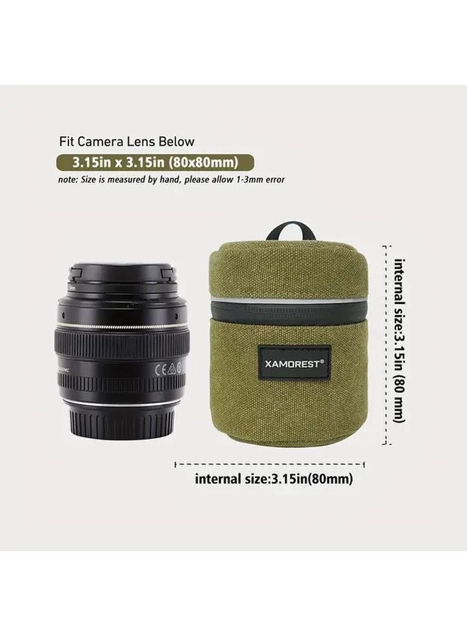 Thick Canvas Camera Lens Case Black L Durable Polyester Wrap Pouch Multiple Sizes Lens Protection Outdoor Photography Gear - Image 4