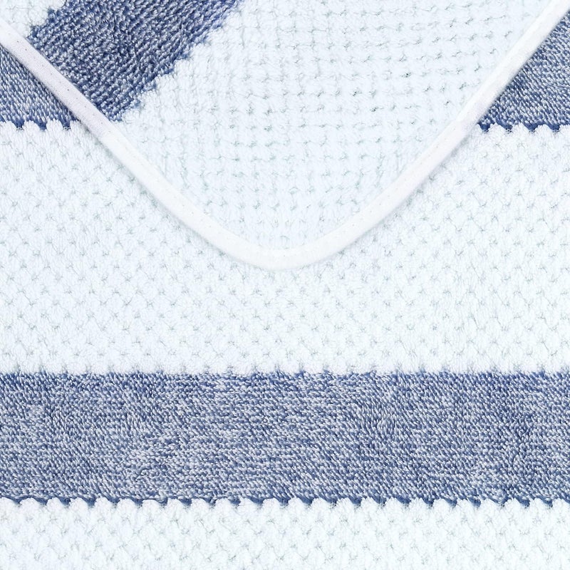 JML Microfiber Bath Towels, Bath Towel 2 Pack(30" x 60"), Oversized, Soft, Super Absorbent and Fast Drying, Multipurpose Use for Sports, Fitness, Yoga, Waffle Stripe Royal Blue - Image 3