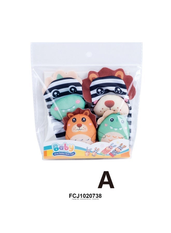 GOLD MANTIS Top-Quality Material 4-Piece Infant Socks And Wrist Rattles Toy Set For Kids - Image 5