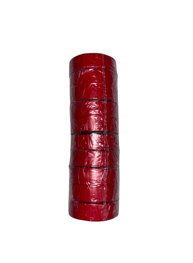 هيمل شريط عزل كهربائي من مادة PVC من Himel باللون الأحمر 10 لفات - Image 1