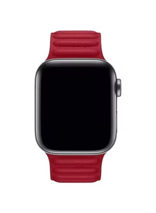 ACLIX Adjustable Leather Loop Wristband with Strong Magnetic Closure for Apple Watch Series 1,2,3,4,5,6,SE 42/44mm - Image 2