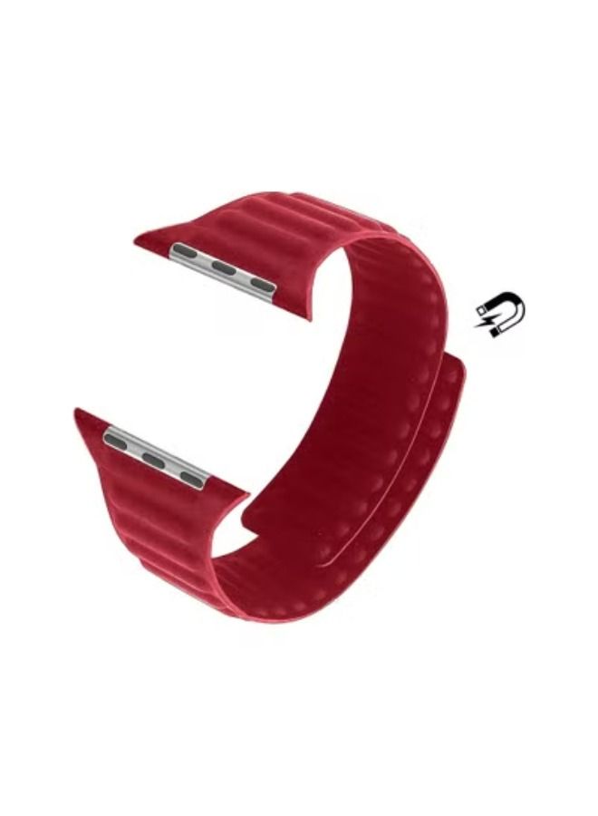 ACLIX Adjustable Leather Loop Wristband with Strong Magnetic Closure for Apple Watch Series 1,2,3,4,5,6,SE 42/44mm - Image 3