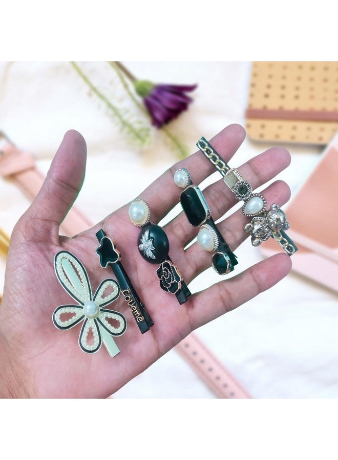 JPV 13 PCS Korean Fashion Style Pearl Rhinestone Metal Hair Clips Hair Pin Stylish Hair Accessories Jewellery For Women's And Girls, JPVBY - Image 4