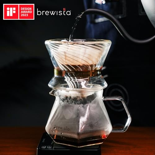 Brewista Tornado Duo Pour Over Coffee Dripper, Insulated Double Wall Glass, Easy-To-Clean Drip Coffee Maker for Home & Office(2-4 Cups) - Image 4