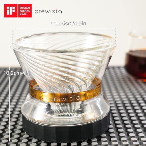 Brewista Tornado Duo Pour Over Coffee Dripper, Insulated Double Wall Glass, Easy-To-Clean Drip Coffee Maker for Home & Office(2-4 Cups) - Image 2