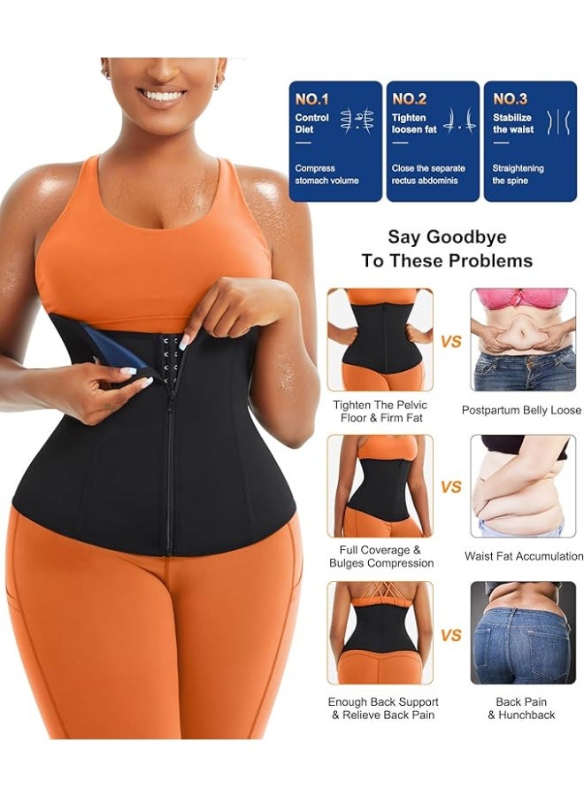 Waist Trainer for Women Lower Belly Waist Trimmer Corset Tummy Wrap Workout Sweat Belt Band Sports Sauna Suit——L - Image 5