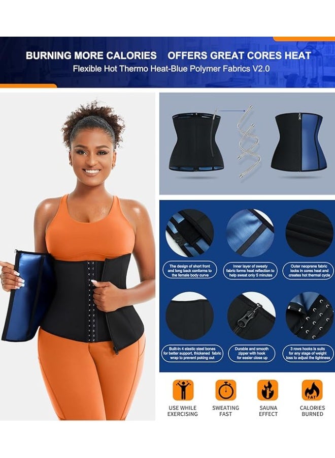 Waist Trainer for Women Lower Belly Waist Trimmer Corset Tummy Wrap Workout Sweat Belt Band Sports Sauna Suit——L - Image 4