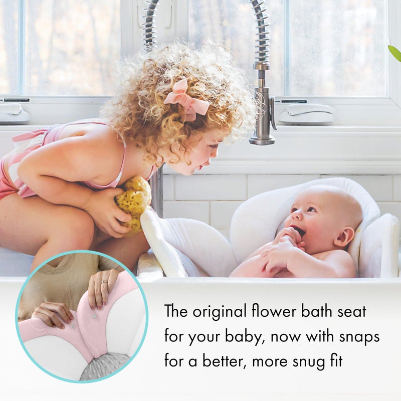 Blooming Bath Baby Bath Seat - Baby Tubs for Newborn Infants to Toddler 0 to 6 Months and Up - Baby Essentials Must Haves - The Original Washer-Safe Flower Seat (Lotus, Pink/White/Gray) - Image 2