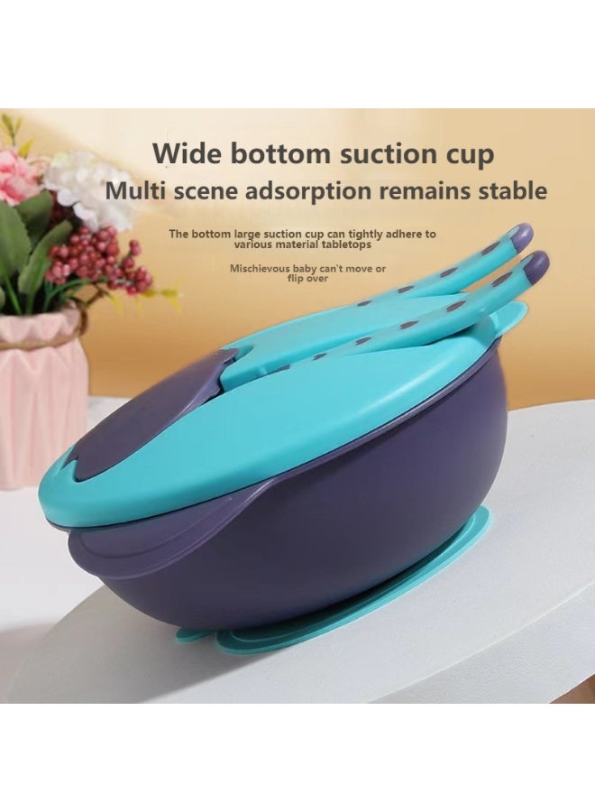 Baby Feeding Set, Baby Bowls With Suction,Spoon And Fork Set, BPA-Free Baby Food Bowls, Suction Bowls For Baby And Toddler Bowl（blue） - Image 5
