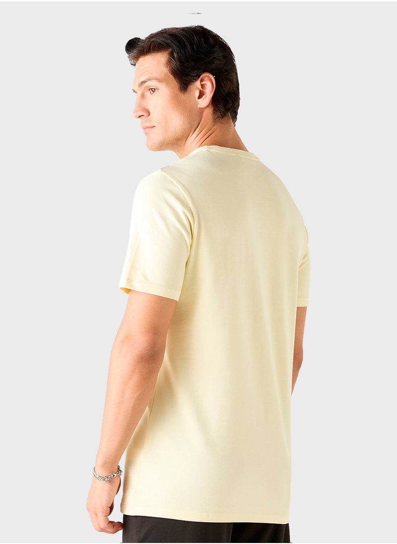 Iconic Iconic Slogan Print Crew Neck T-shirt with Short S  - Image 2