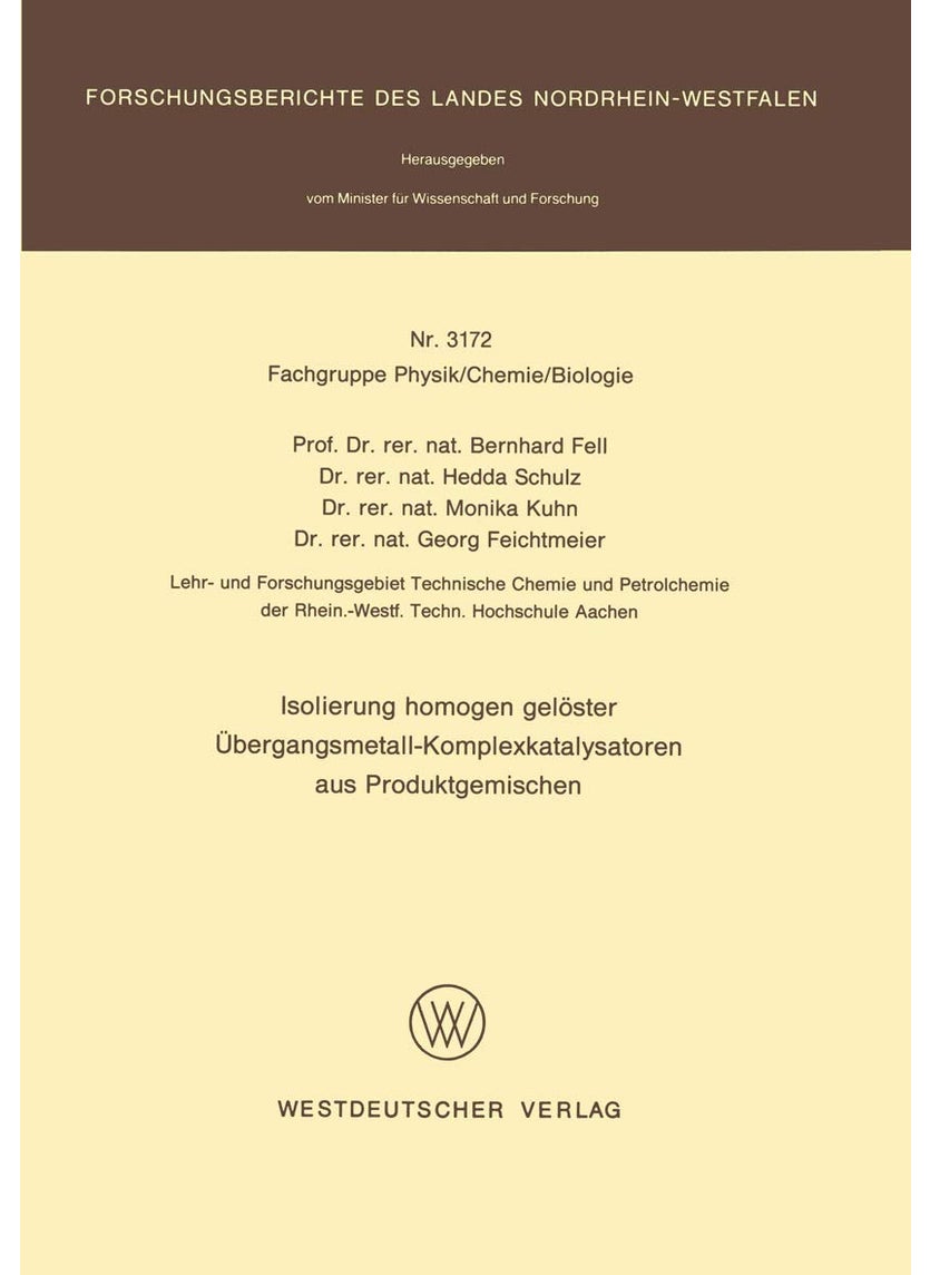 Isolierung homogen gelöster Übergangsmetall-Komplexkatalysatoren aus Produktgemischen 