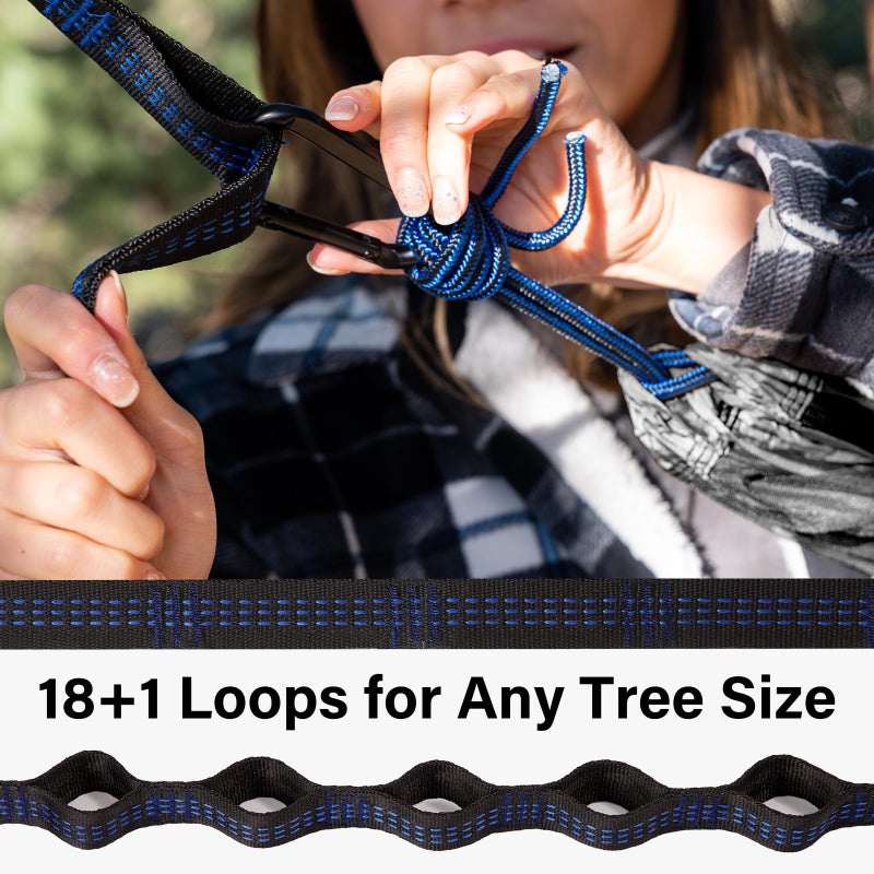 Kootek Camping Hammock 400 lbs Capacity, Portable Hammocks with Tree Straps & Attached Carry Bag, Camping Essentials Gear, Perfect for Outside Indoor Hiking Beach Backpack Travel - Image 5