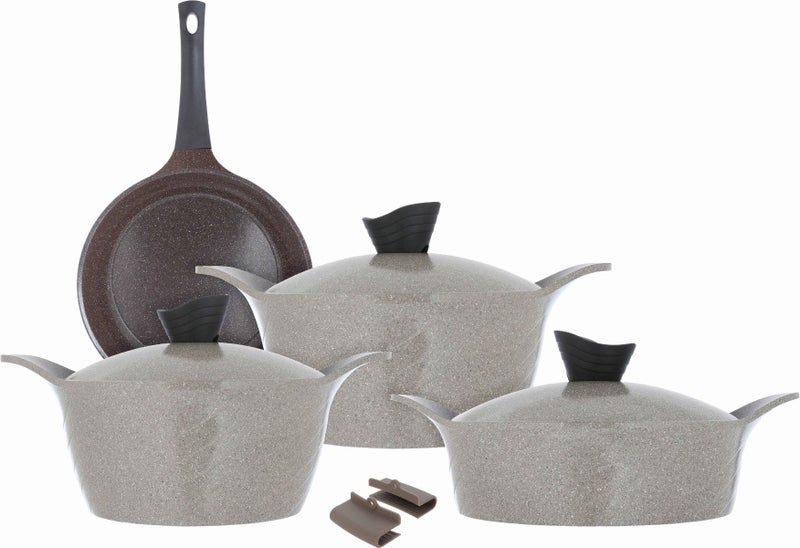 TORNADO Granite cookware set (Korean Tornado)Al Saif Gallery, 7 pieces - beige Brown - Image 2