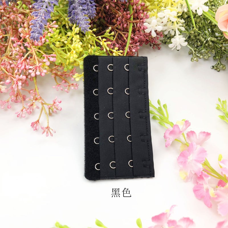 Generic Underwear extension buckle three rows of five buttons/5 rows of 9.5cm bra extension back buckle buckle many colors without packaging Black 