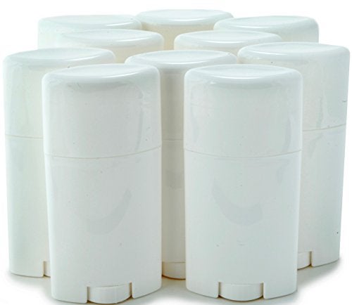 Vivaplex, 10, White, Empty, 2.5 oz Deodorant Containers with Caps - Image 1