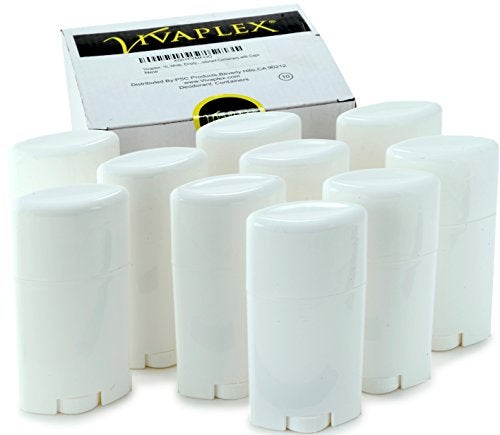 Vivaplex, 10, White, Empty, 2.5 oz Deodorant Containers with Caps - Image 3