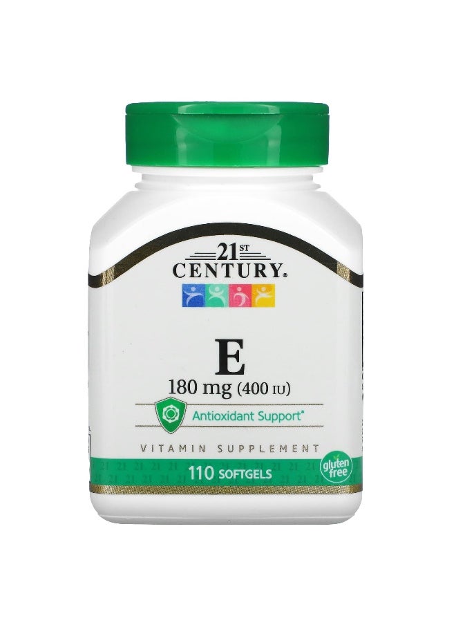 21st CENTURY - 21st Century, Vitamin E, 180 mg (400 IU), 110 Softgels - Image 1
