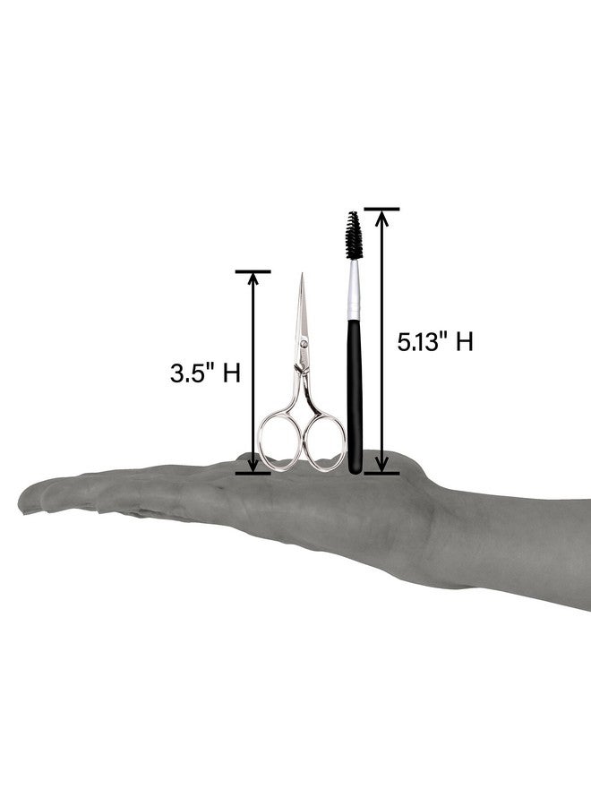 Refine Italy Eyebrow Scissors With Wooden Handle Spoolie Grooming Kit - Image 4