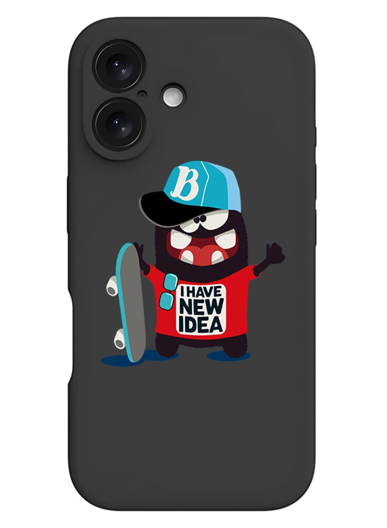 Theodor iPhone 16 Plus Black Protective Slim Fit Case Liquid Silicone Cover with Full Body Protection Anti-Scratch Shockproof Case For iPhone - I have a new idea - Image 1
