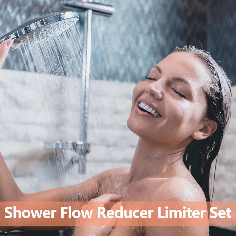 Baiqiya 4pcs Shower Flow Reducer Limiter, GPM 1.5/1.8/2.0/2.5, Shower Head Water Saver Adapter Set, Water Flow Restrictor for Bathroom Toilet Kitchen- 4 Colors - Image 3