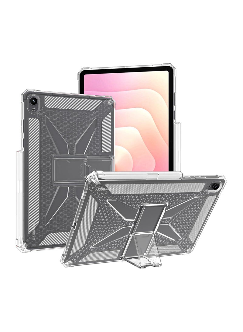 general Transparent Case Compatible with Samsung Galaxy Tab S11 11-inch 2025 with Folding Stand, Quad Corner Airbags Drop Resistant Shock Resistant Transparent Case, Soft TPU Shock Protective Case - Image 1