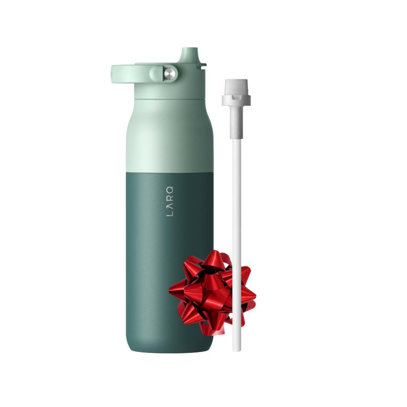 LARQ Bottle Swig Top 34oz - Insulated Stainless Steel Water Bottle With Built-In Silicone Handle | BPA Free | Reusable Water Bottle for Sports, Gym, and Travel, Eucalyptus Green - Image 1