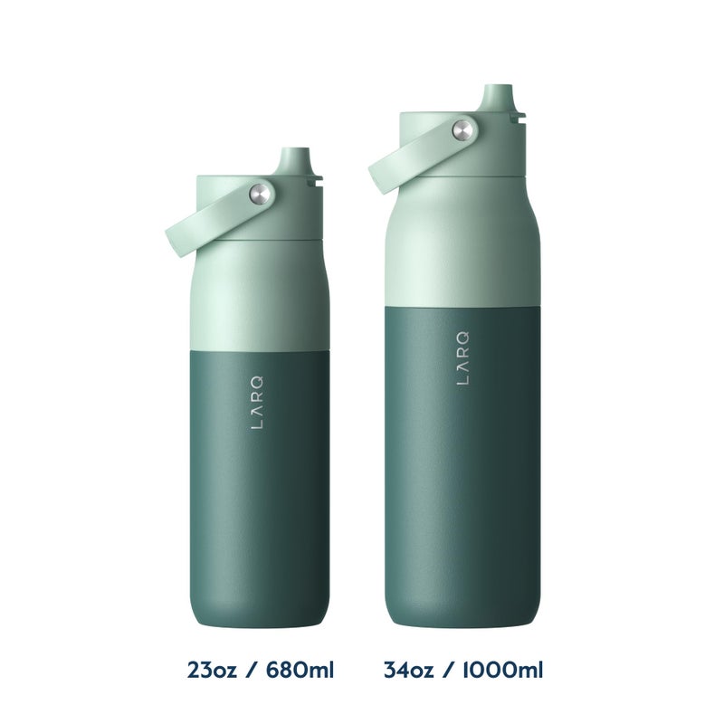 LARQ Bottle Swig Top 34oz - Insulated Stainless Steel Water Bottle With Built-In Silicone Handle | BPA Free | Reusable Water Bottle for Sports, Gym, and Travel, Eucalyptus Green - Image 2