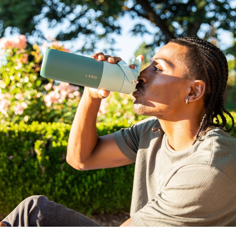 LARQ Bottle Swig Top 34oz - Insulated Stainless Steel Water Bottle With Built-In Silicone Handle | BPA Free | Reusable Water Bottle for Sports, Gym, and Travel, Eucalyptus Green - Image 5