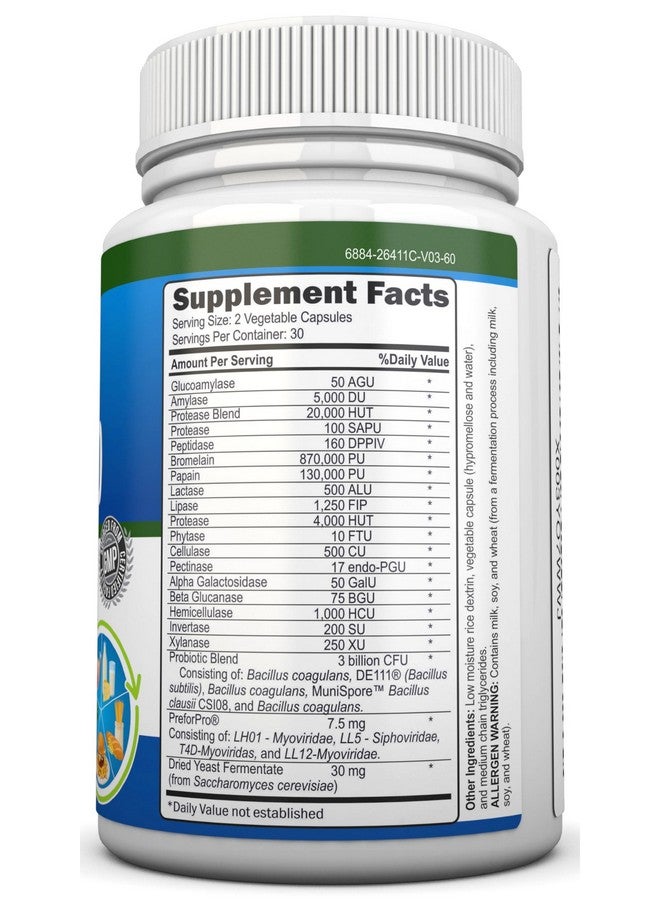 NutriONN Probiotics, Prebiotics & Postbiotics with 18 Digestive Enzymes for Women & Men - 4-in-1 Complete Gut & Digestive Support Supplement - Bloating Relief and Enzymes for Digestion - Non GMO - Vegan - Image 2