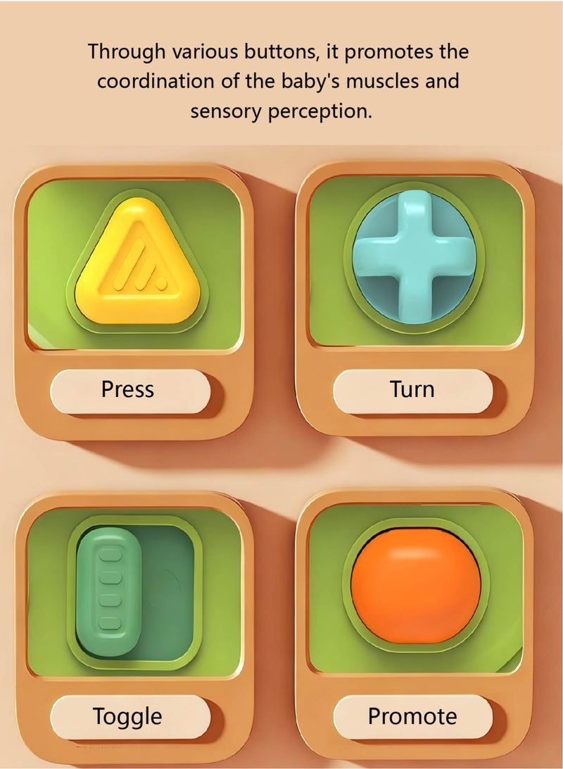 Dinosaur Pop-Up Push & Play Activity Cube, Cause & Effect Learning Toy with Buttons & Switches for Babies & Toddlers, Fine Motor Skills Sensory Toy - Image 3