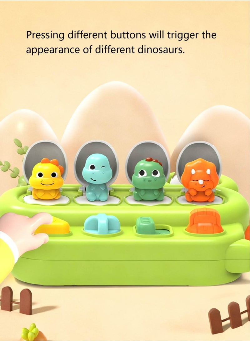 Dinosaur Pop-Up Push & Play Activity Cube, Cause & Effect Learning Toy with Buttons & Switches for Babies & Toddlers, Fine Motor Skills Sensory Toy - Image 4