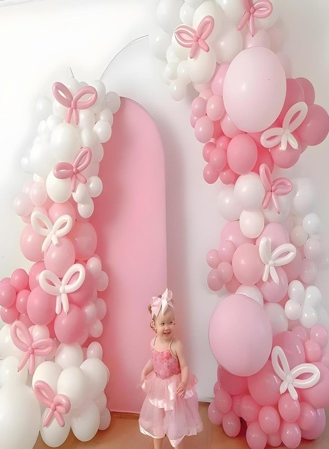 HILAVO Pink and White Bow Balloon Arch Kit - 91 Pcs Coquette Birthday Decor for Girls Princess Bridal Baby Shower Party Decorations - Image 4