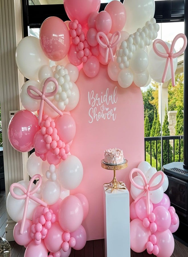 HILAVO Pink and White Bow Balloon Arch Kit - 91 Pcs Coquette Birthday Decor for Girls Princess Bridal Baby Shower Party Decorations - Image 3