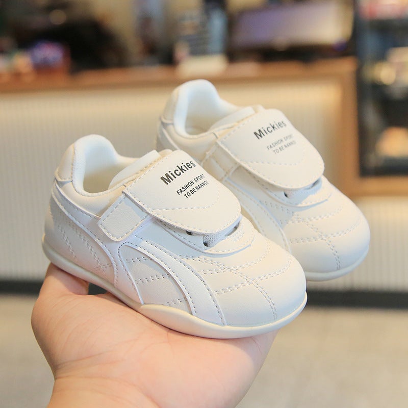 Baby Shoes Childrens Soft Sole Non-slip German Training Shoes Spring and Autumn Breathable Single-layer Shoes for 1-3 Years Old Boys and Girls Toddler Shoes White