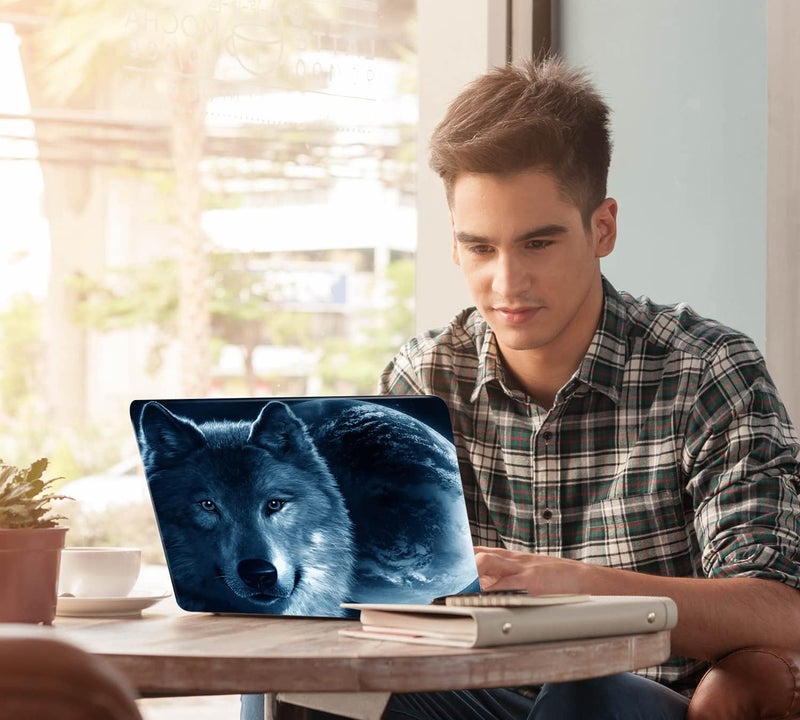 ICOLOR Laptop Skin Sticker Decal Covers 12" 13" 13.3" 14" 15" 15.4" 15.6 inch Laptop Skin Sticker Cover Art Decal Protector Notebook PC (Moon & Wolf) - Image 2