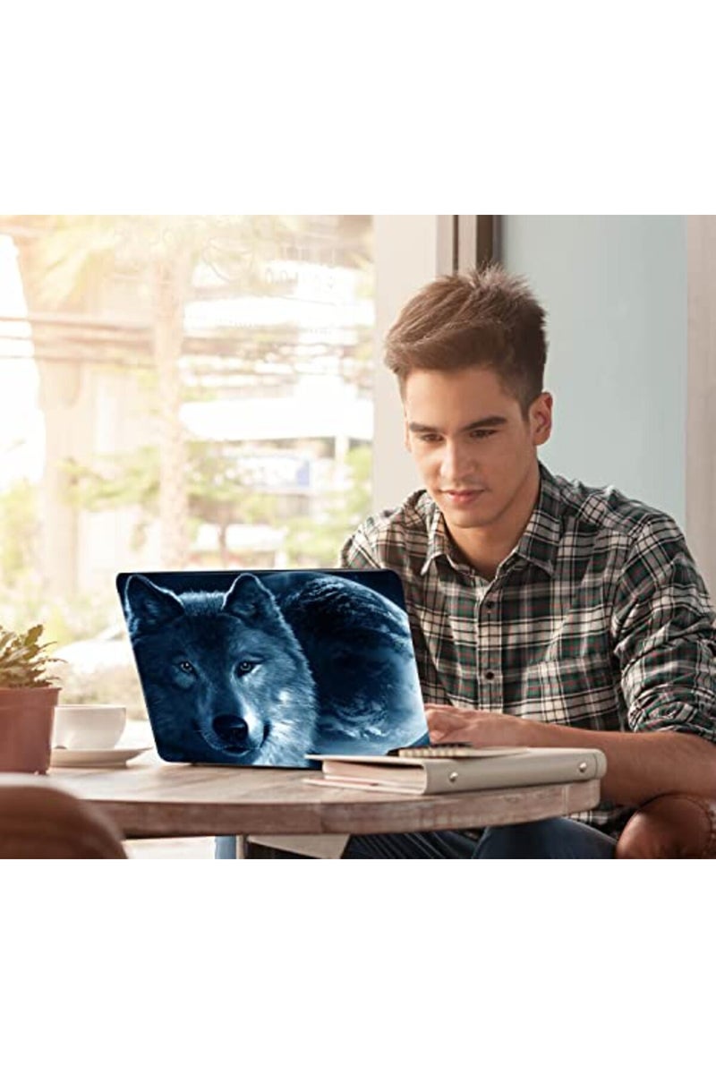 ICOLOR Laptop Skin Sticker Decal Covers 12" 13" 13.3" 14" 15" 15.4" 15.6 inch Laptop Skin Sticker Cover Art Decal Protector Notebook PC (Moon & Wolf) - Image 2