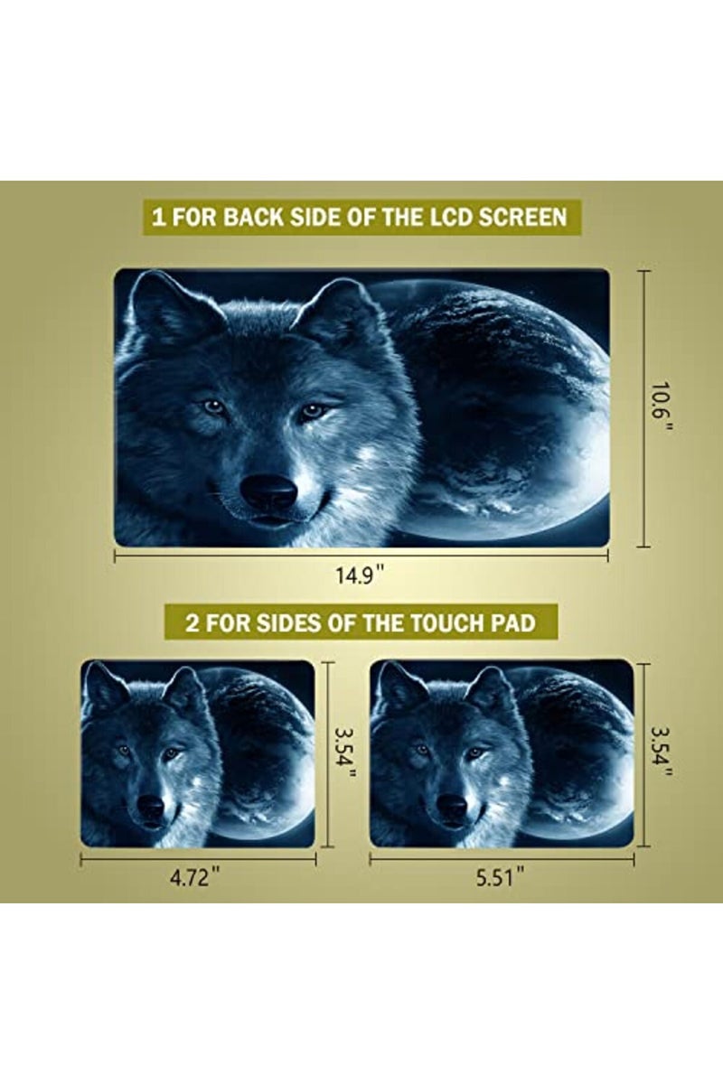 ICOLOR Laptop Skin Sticker Decal Covers 12" 13" 13.3" 14" 15" 15.4" 15.6 inch Laptop Skin Sticker Cover Art Decal Protector Notebook PC (Moon & Wolf) - Image 5