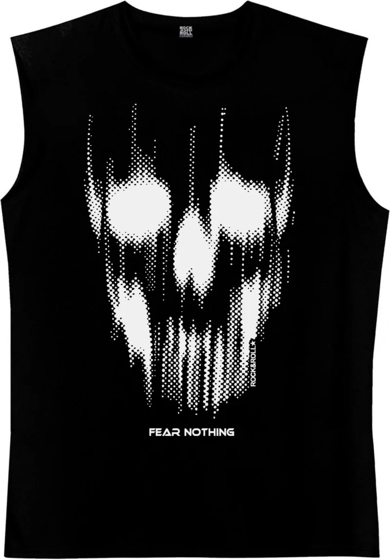 روك اند رول Matrix Skull Black Men's Cut Sleeve / Sleeveless T-Shirt