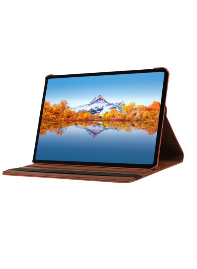 for Honor Pad 9 12.1 Inch Case Cover, Multi-Angle Stand + 360 Rotating Bracket + Shockproof Leather Slim Protective Cover，brown - Image 2