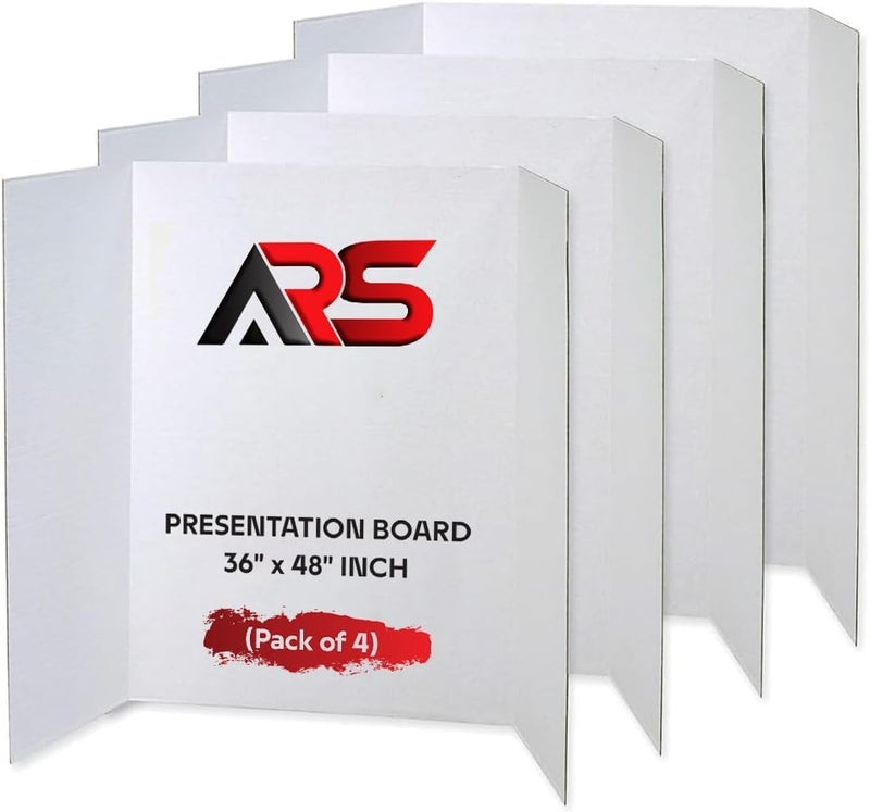 ARS White Trifold Presentation Board 36" x 48" - Pack of 4 - Image 1
