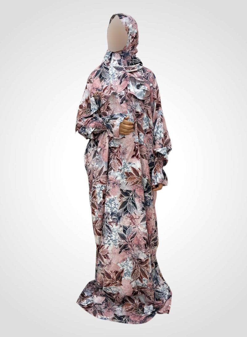 AL-HRAER Kuwaiti Powder Prayer Dress Very Soft And Comfortable Consists Of One Piece That Covers The Entire Body With A Wide One Size Fits All Fit - Image 1