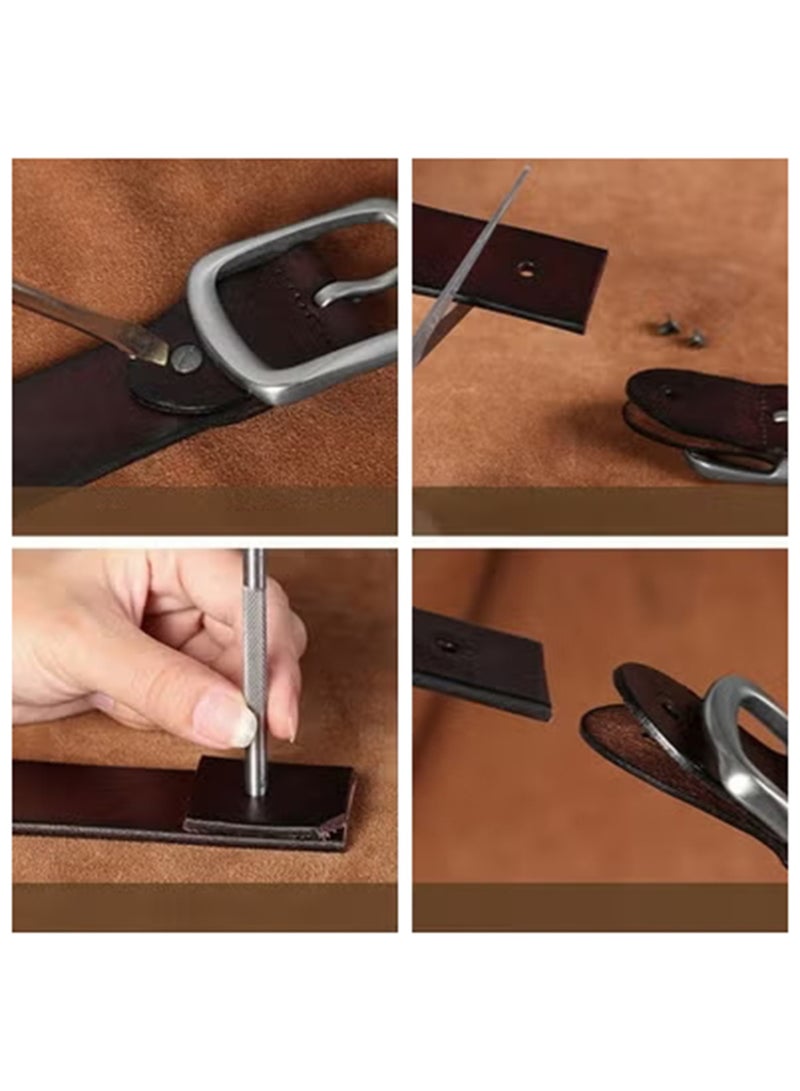 Men's leather belt (brown) - Image 5