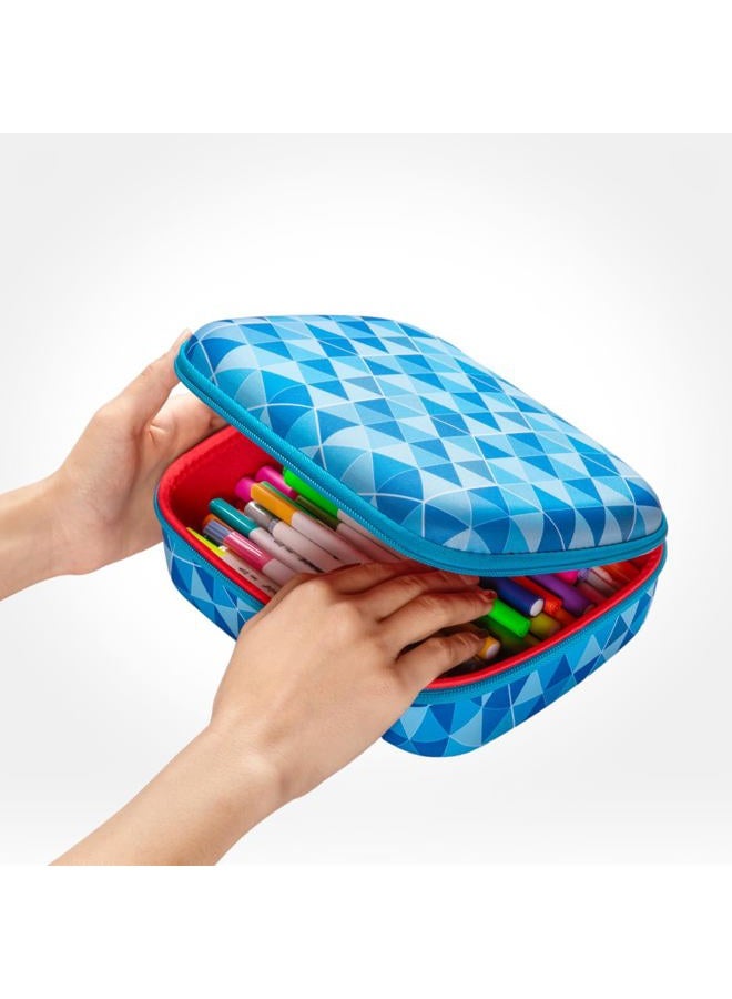 ZIPIT Colorz Large Pencil Box, Holds Up to 110 Pens, Durable Storage Container for School and Office Supplies, Secure Zipper Closure (Blue) - Image 5