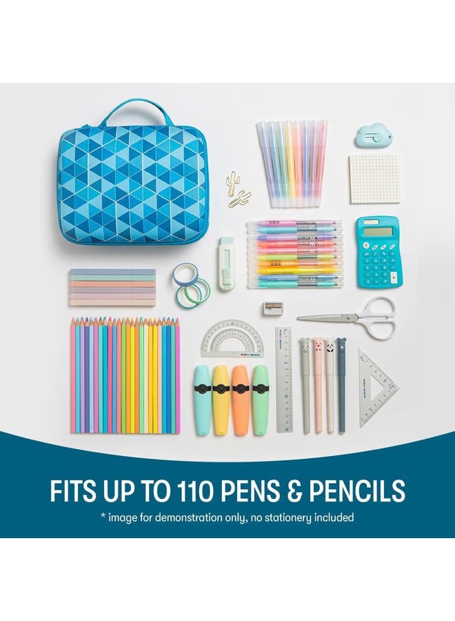 ZIPIT Colorz Large Pencil Box, Holds Up to 110 Pens, Durable Storage Container for School and Office Supplies, Secure Zipper Closure (Blue) - Image 4