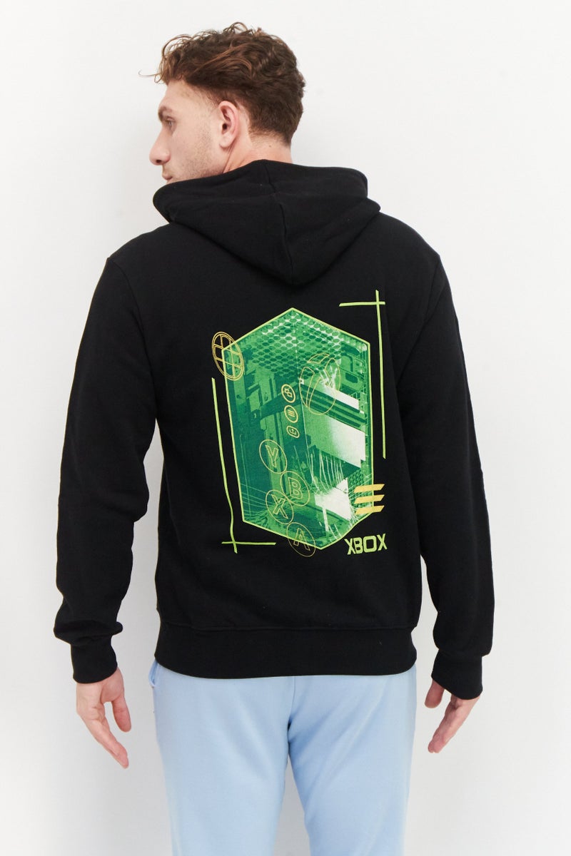 DIFUZED Men Full Zip Printed Long Sleeve Fleece Sweatshirts, Black - Image 4