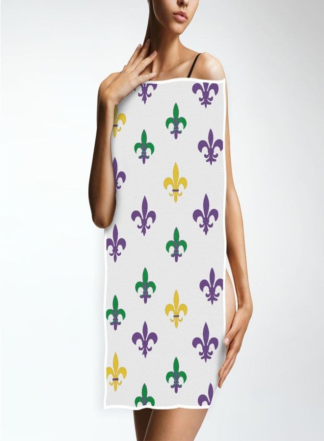 Vdsrup Mardi Gras Hand Towels Fleur De Lis Carnival Bathroom Theme Towel Soft Bath Guest Face Towel Absorbent Kitchen Tea Dish Towels Washcloths 16 X 30 in - Image 5