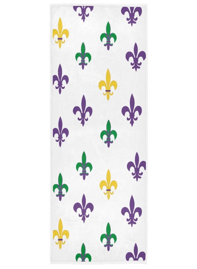Vdsrup Mardi Gras Hand Towels Fleur De Lis Carnival Bathroom Theme Towel Soft Bath Guest Face Towel Absorbent Kitchen Tea Dish Towels Washcloths 16 X 30 in - Image 1
