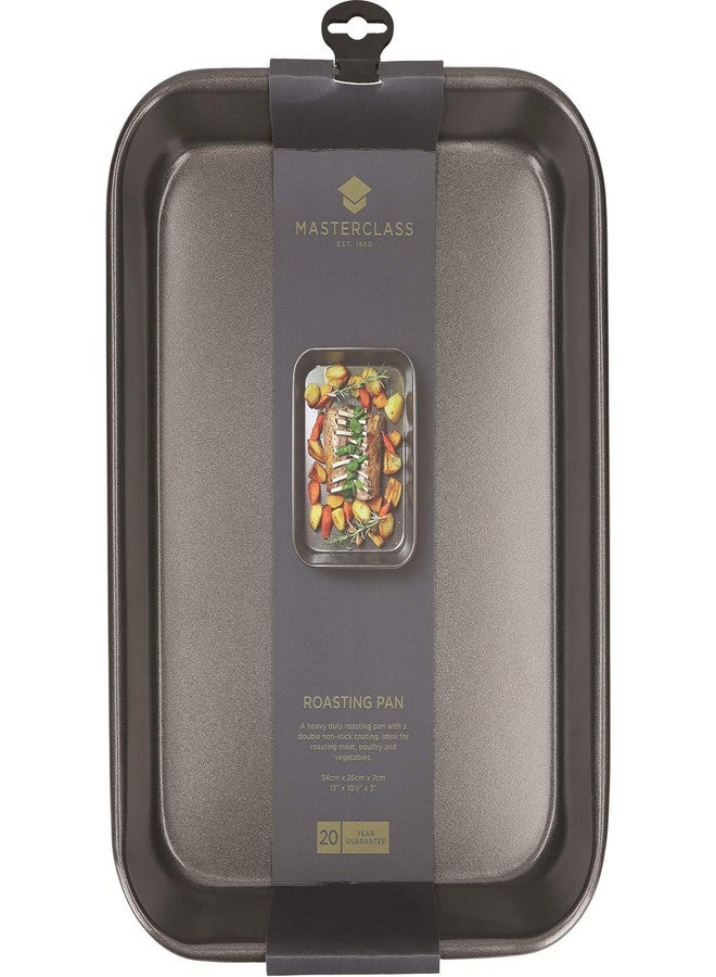 Master Class MasterClass KCMCHB2 Deep Roasting Tin, 34 x 26cm Roaster with PFOA Free Non Stick, Robust 1mm Carbon Steel, Grey - Image 3